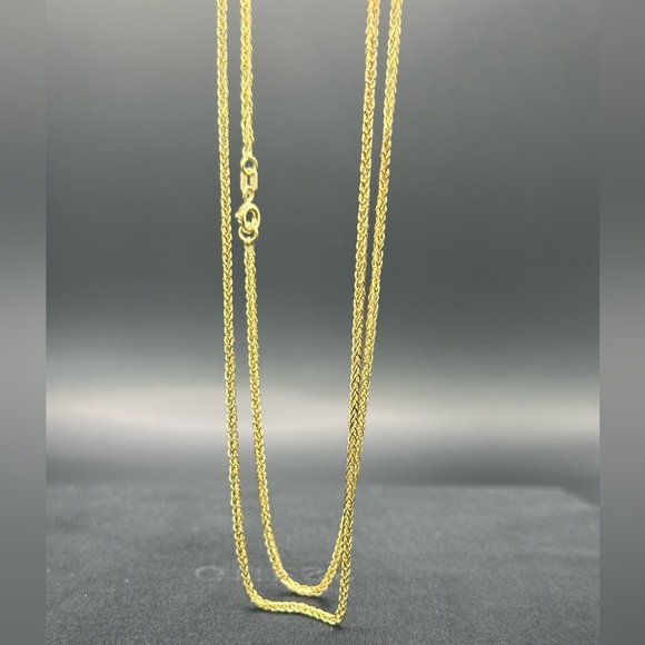 22” 2 mm.14K Gold Spiga Chain Necklace - Picture 6 of 17
